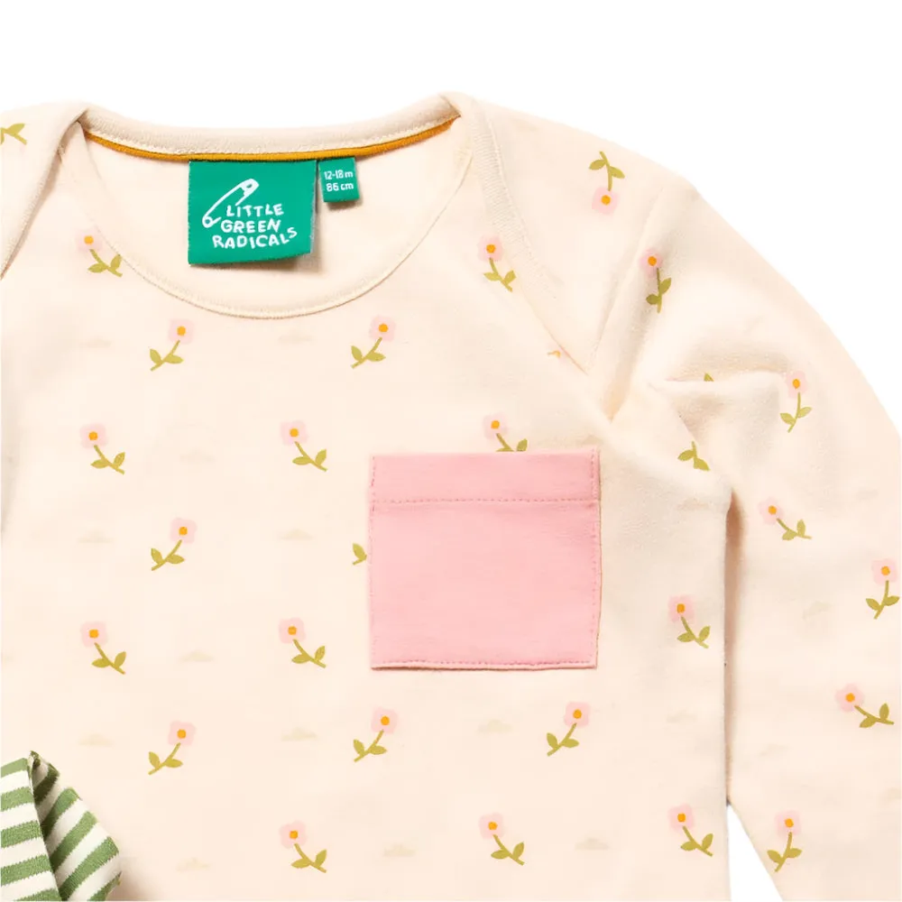 Pink Flowers Organic T-Shirt & Jogger Playset